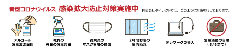 新型コロナウイルス感染拡大防止対策実施中